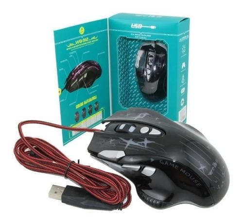 Mouse Gamer Wb 912 Cable Usb Retroiluminado 8 Botones Rgb